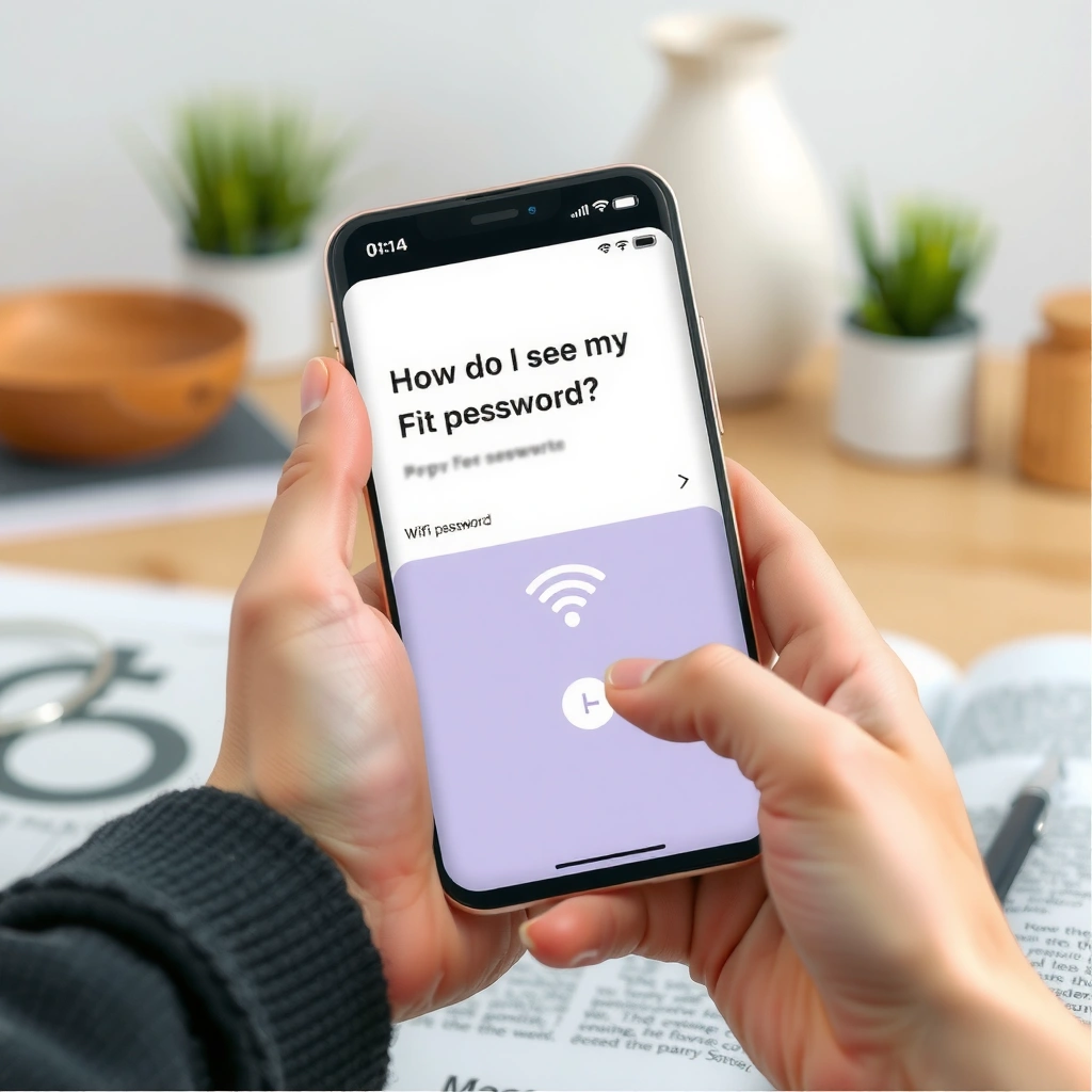 User checking WiFi password on an iPhone device in settings
