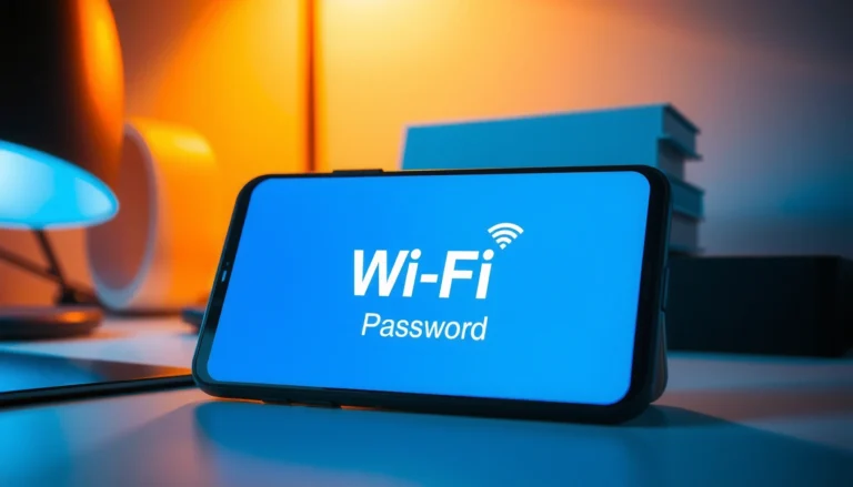User checking WiFi password on a smartphone screen with settings open