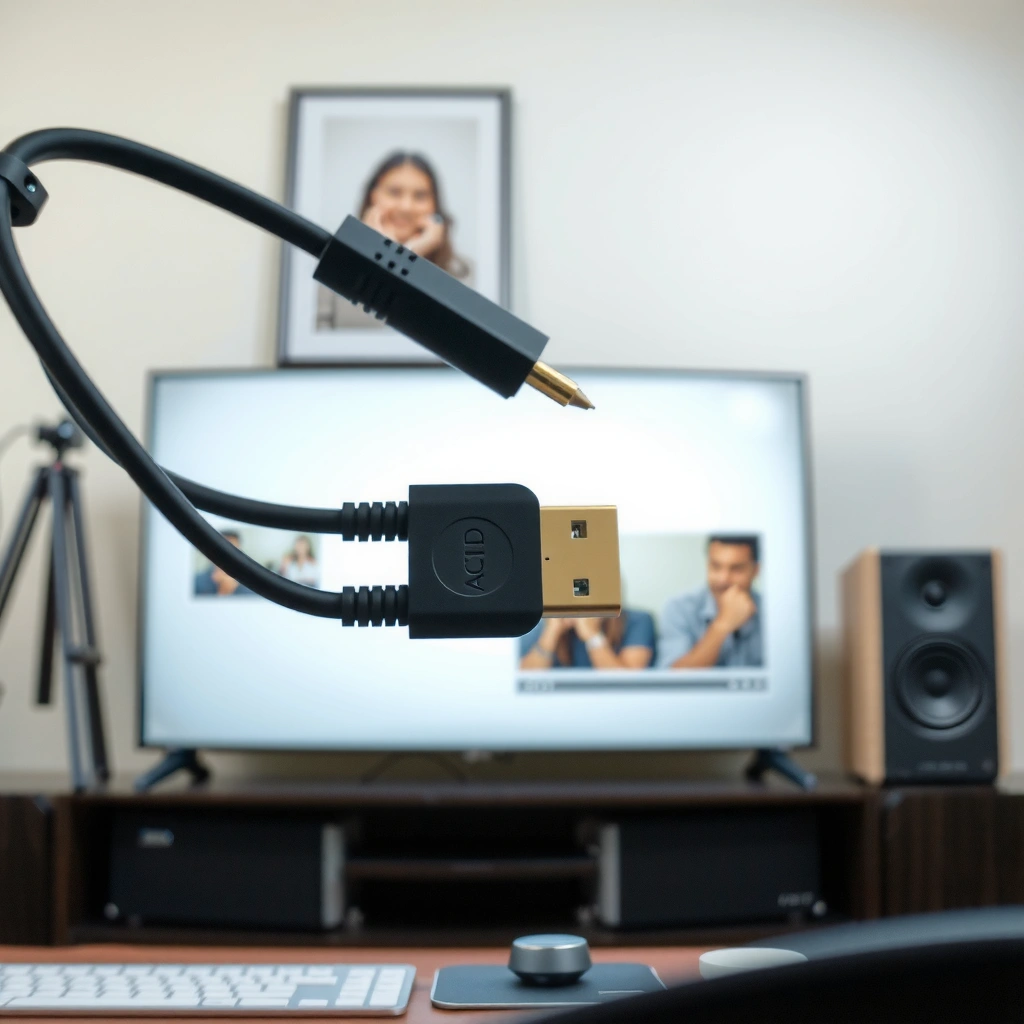 An assortment of cables for connecting to a Samsung Smart TV, showcasing different types.