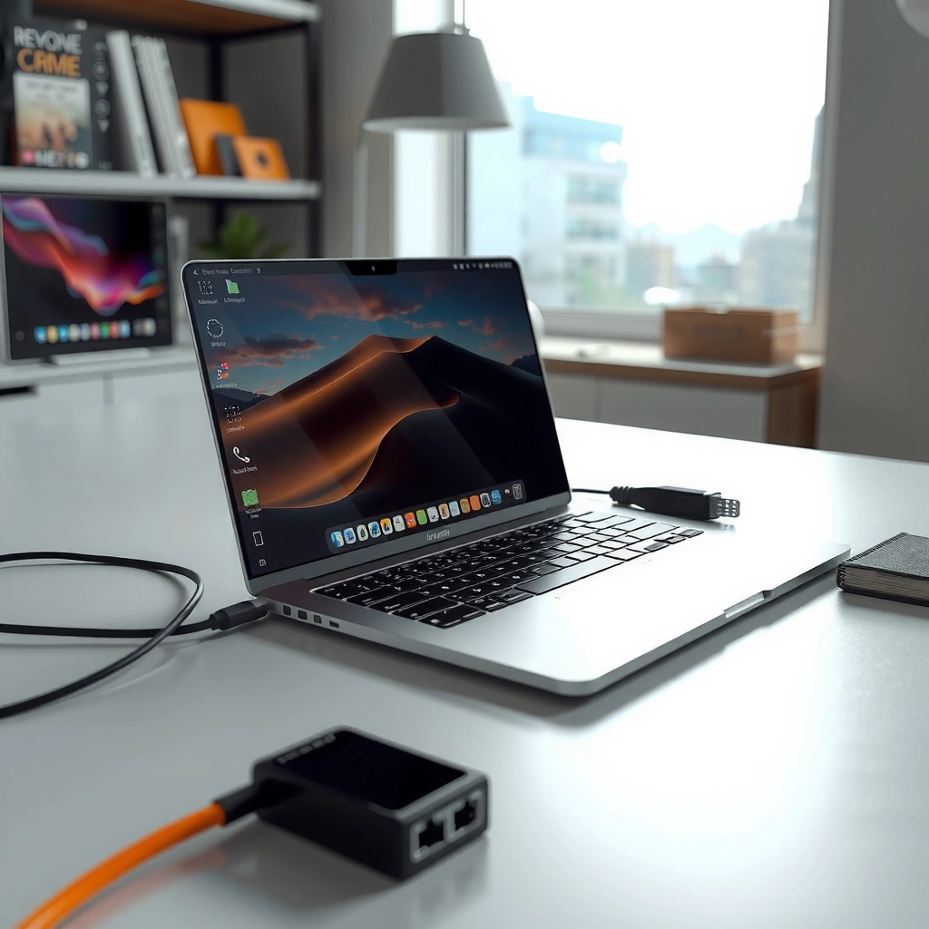 Image showing various laptop ports needed for Ethernet connection setup.