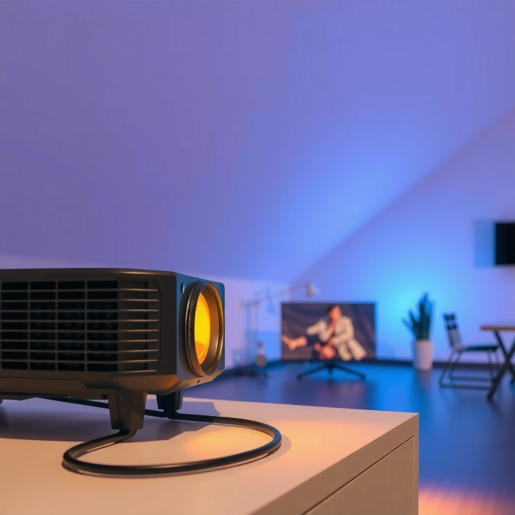 Image showing different input options available on a projector for connection.