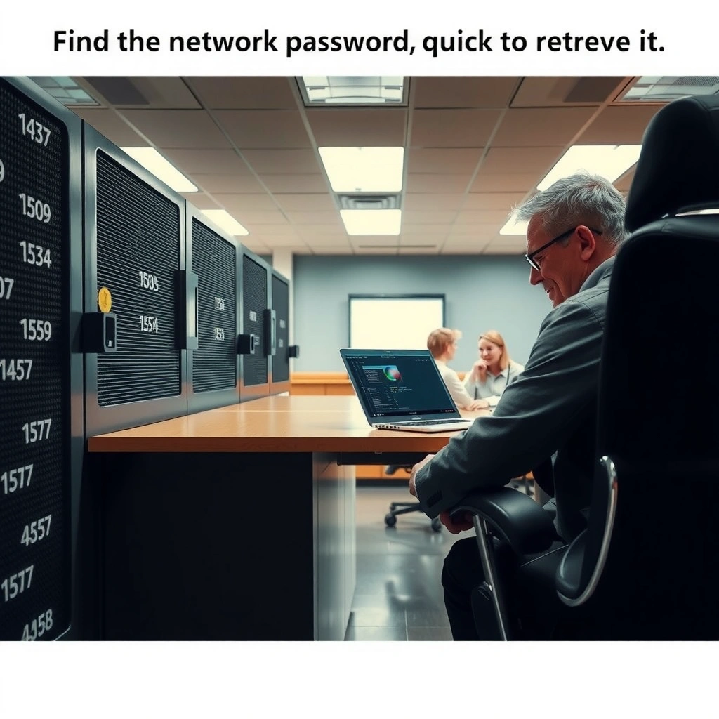 A person checking a router for the Wi-Fi password to connect devices to the network.