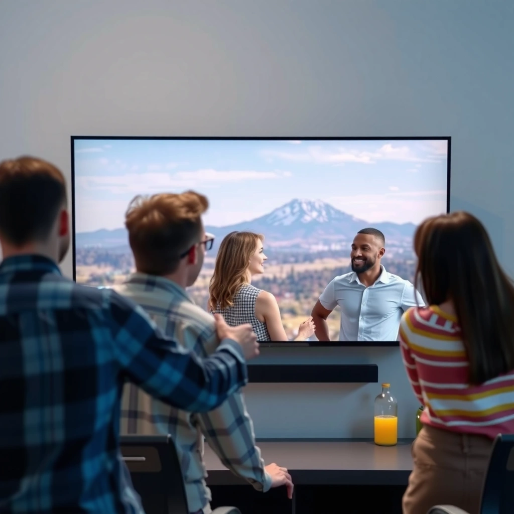 A person checking the connection settings on a Samsung Smart TV for screen mirroring.