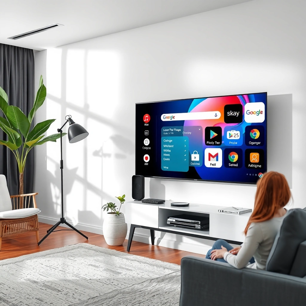 A user navigating the app store on a smart TV to download applications.