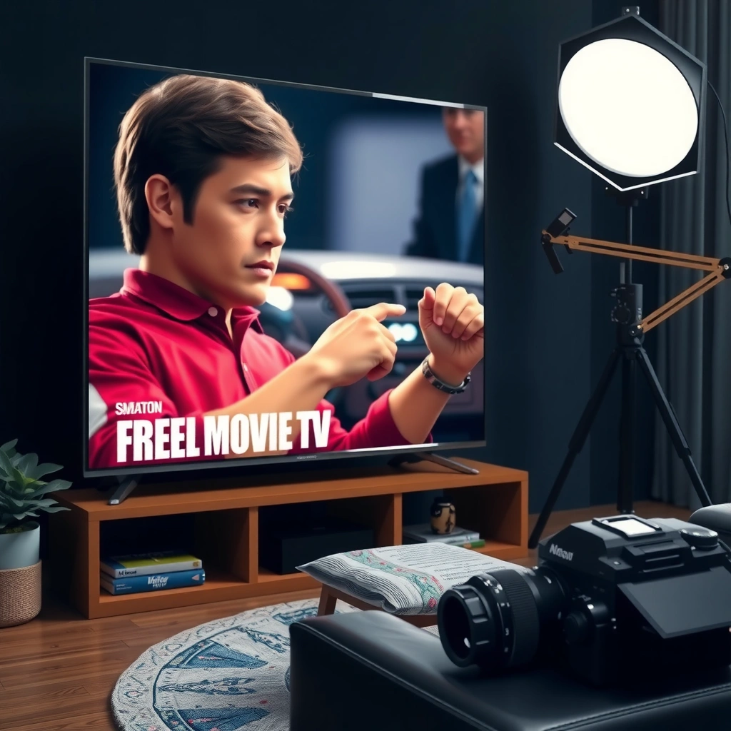 A user checking the app store on their Smart TV for free movie apps