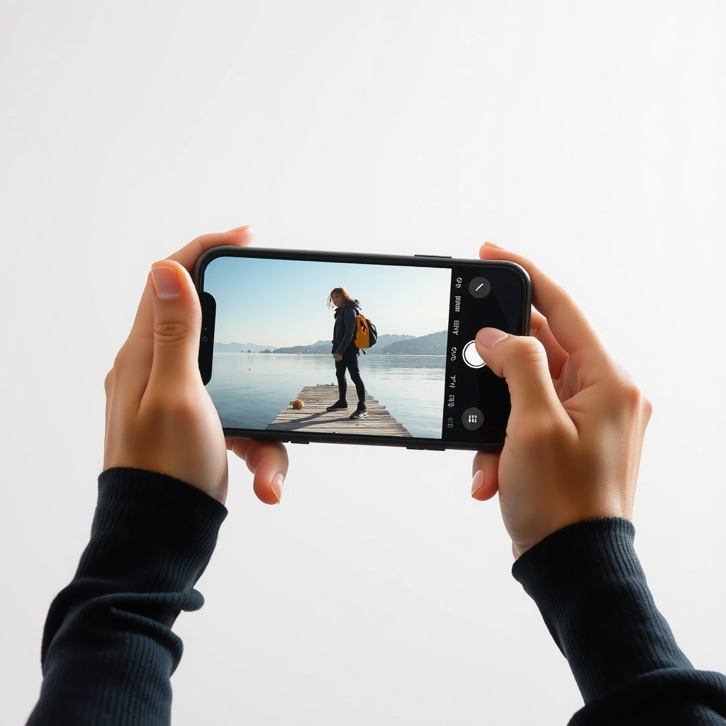 A person checking the settings on a smart TV for mirroring their iPhone.