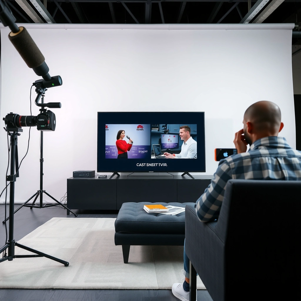 Image showing various casting options available on a Smart TV for setup.