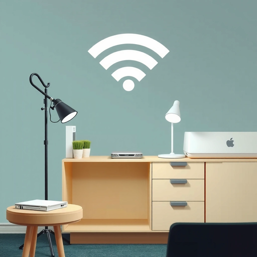User checking WiFi network name and password for internet connection setup.