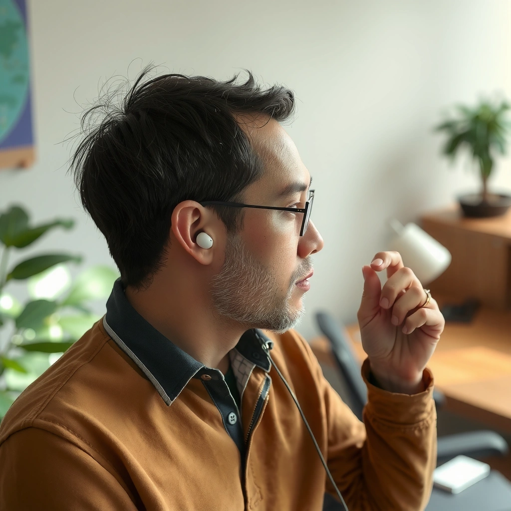 Person selecting the correct ear tip size for earbuds to ensure comfort and sound quality.