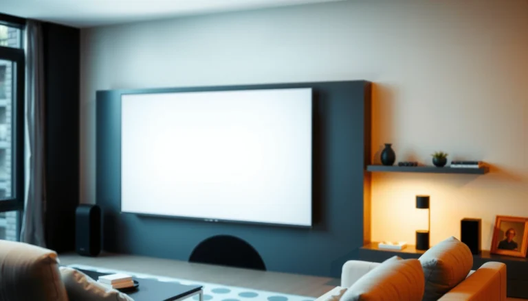 A living room showcasing different TV screen sizes to help determine how big a TV screen you need for your space.
