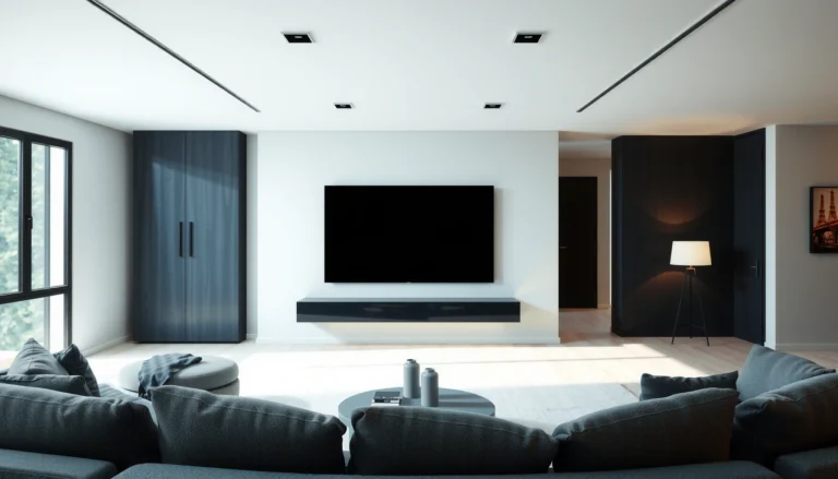 A person measuring a space to determine the size of TV to buy for their living room.