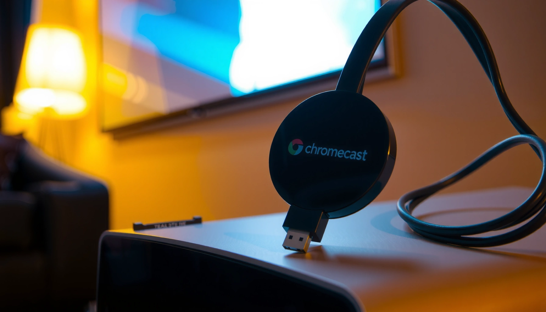 Illustration showing Chromecast connection with a projector for compatibility tips.