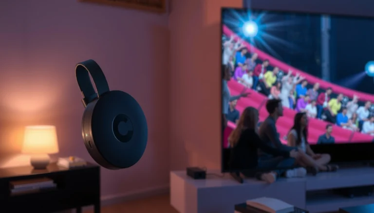 A projector displaying content from a Chromecast device, illustrating compatibility tips.