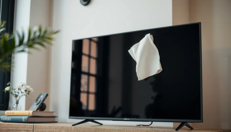 Step-by-step guide on how to safely clean the screen of a smart TV.