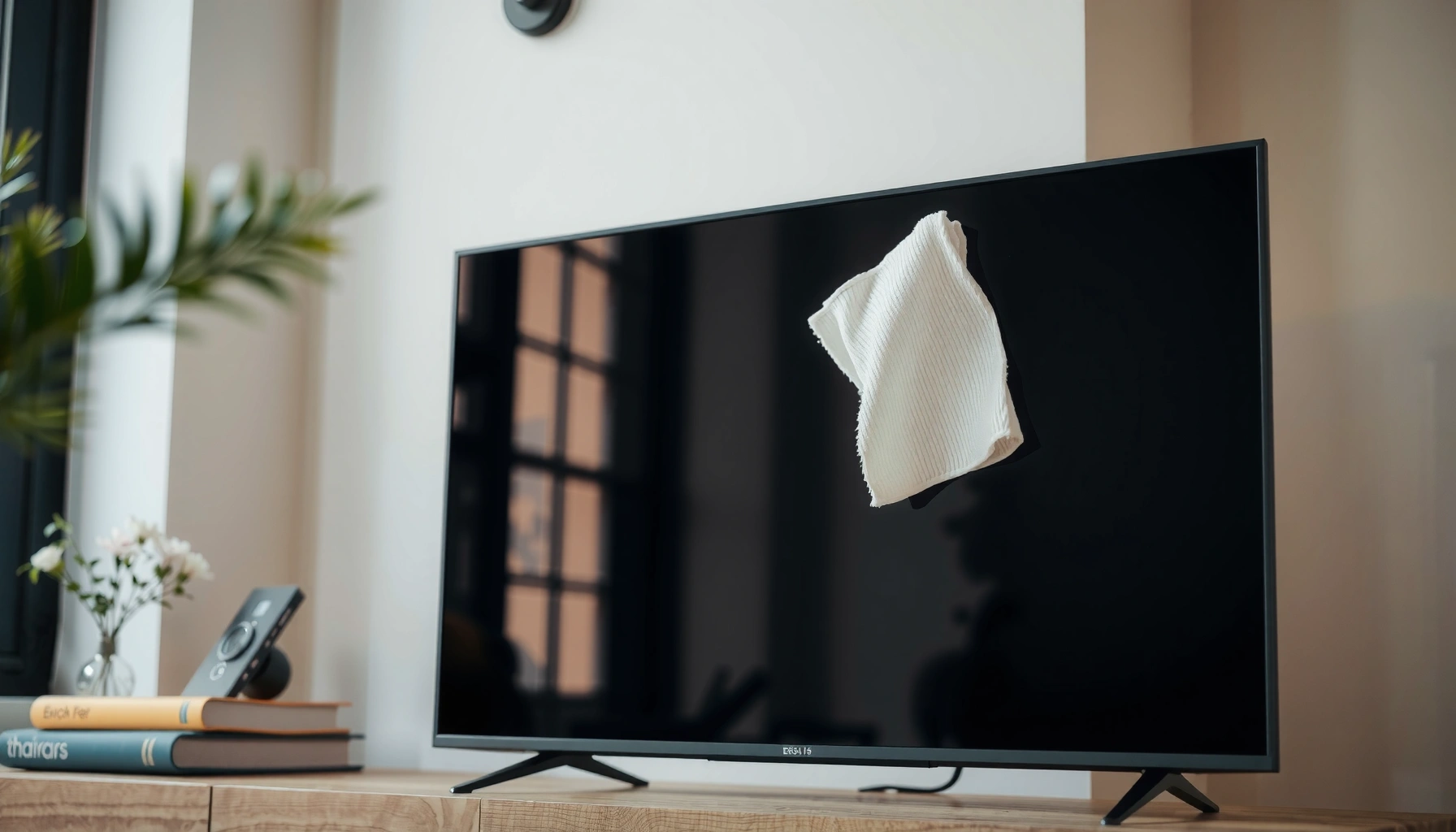Step-by-step guide on how to safely clean the screen of a smart TV.