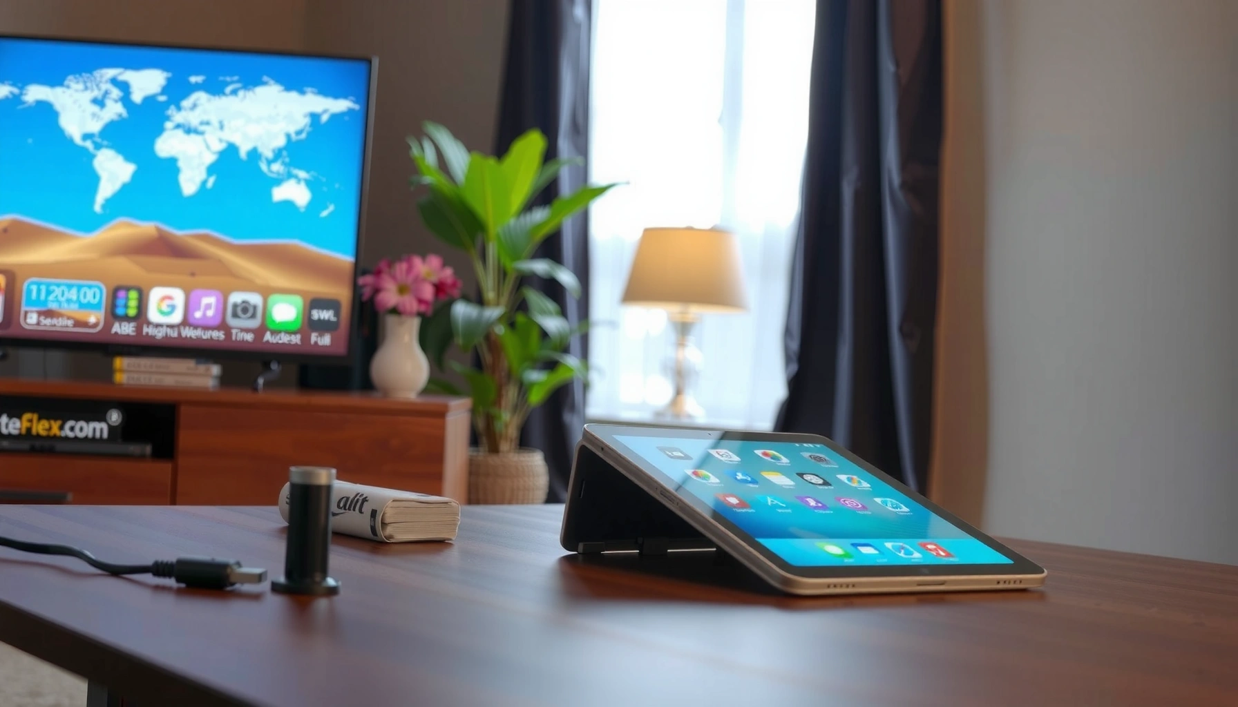 Step-by-step guide on connecting an iPad to a Smart TV for screen sharing.