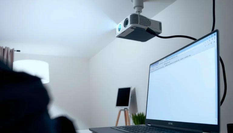 Step-by-step guide on connecting a laptop to a projector for presentations.
