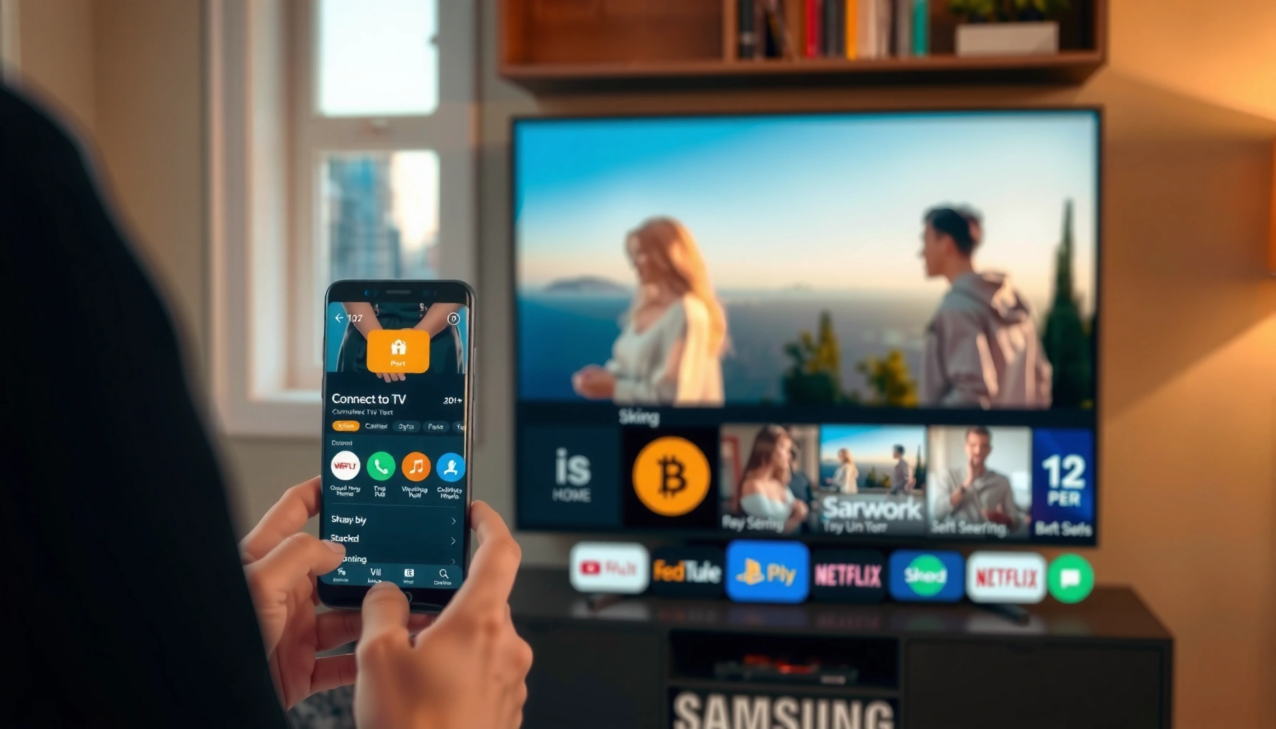 Step-by-step guide on how to connect a phone to a Samsung Smart TV using easy methods.