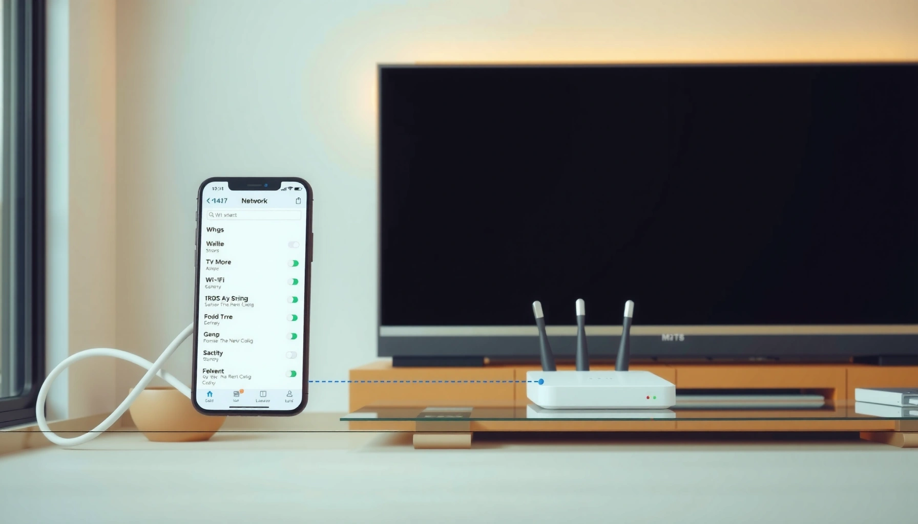 Step-by-step guide on connecting a smart TV to a router for internet access.