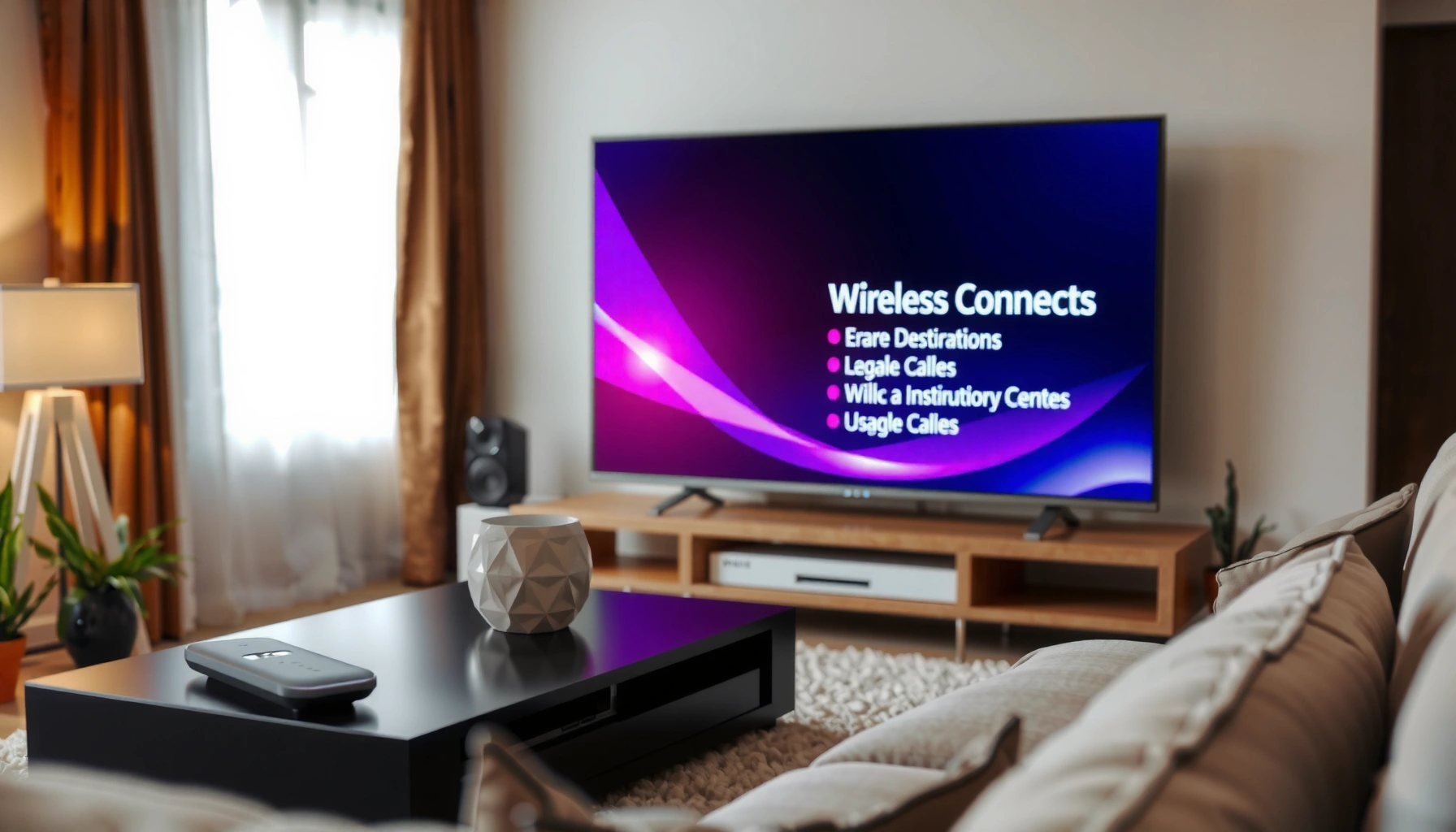 A person connecting a smart TV to wireless internet using a remote control.