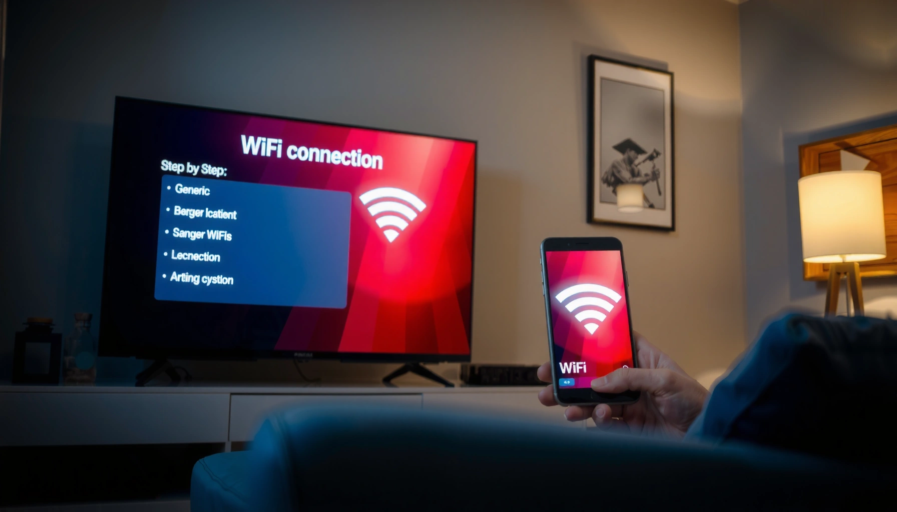 Step-by-step guide on connecting a Smart TV to wireless WiFi.