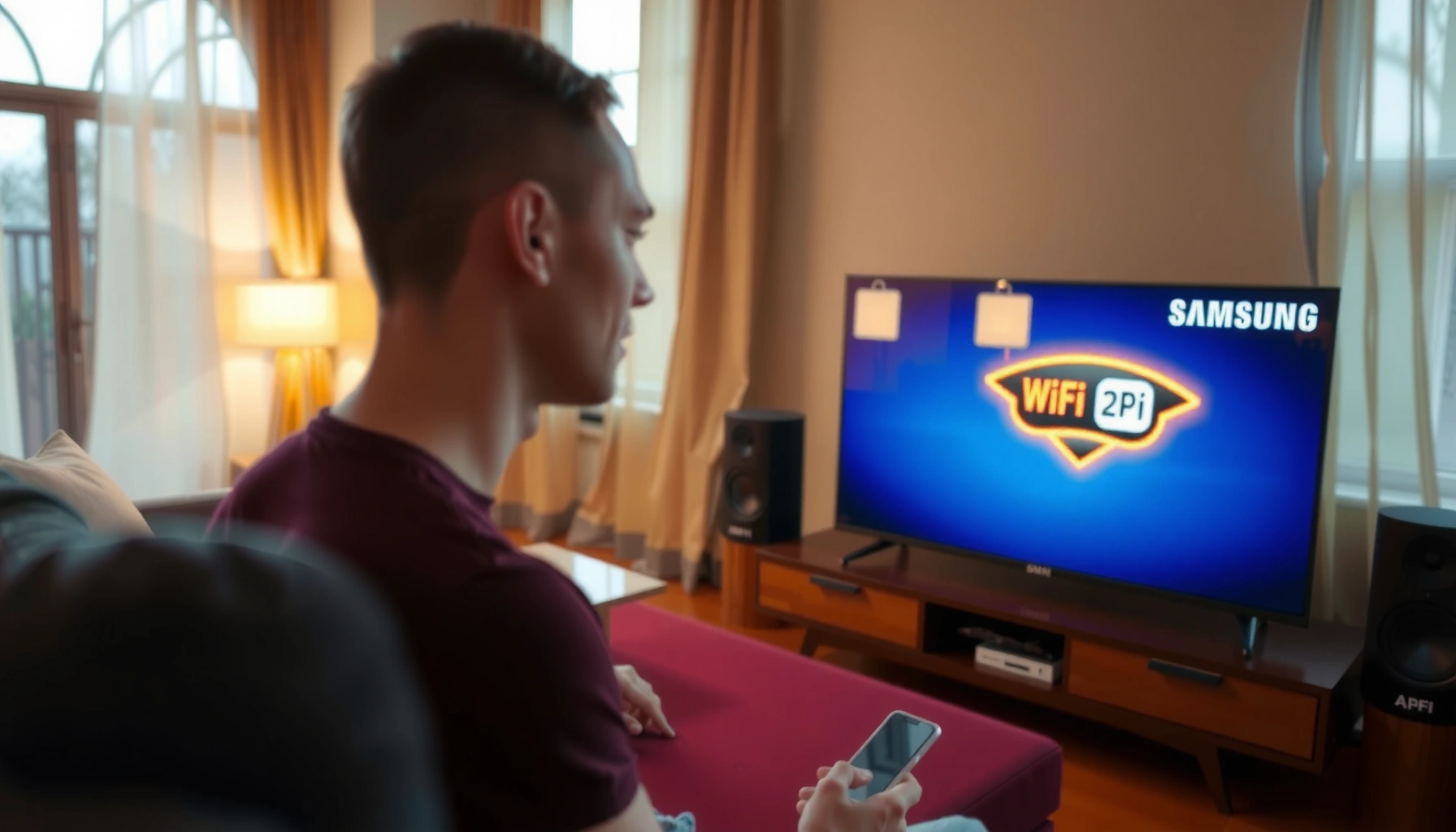 Step-by-step guide on connecting to WiFi on a Samsung Smart TV.