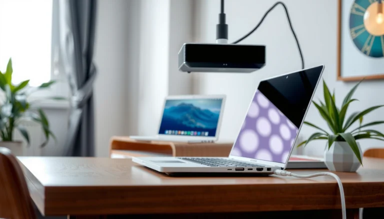 Step-by-step guide on connecting a laptop to a projector for presentations.