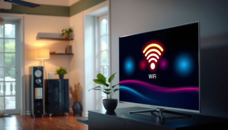 A person setting up a Smart TV to connect to WiFi for streaming services.