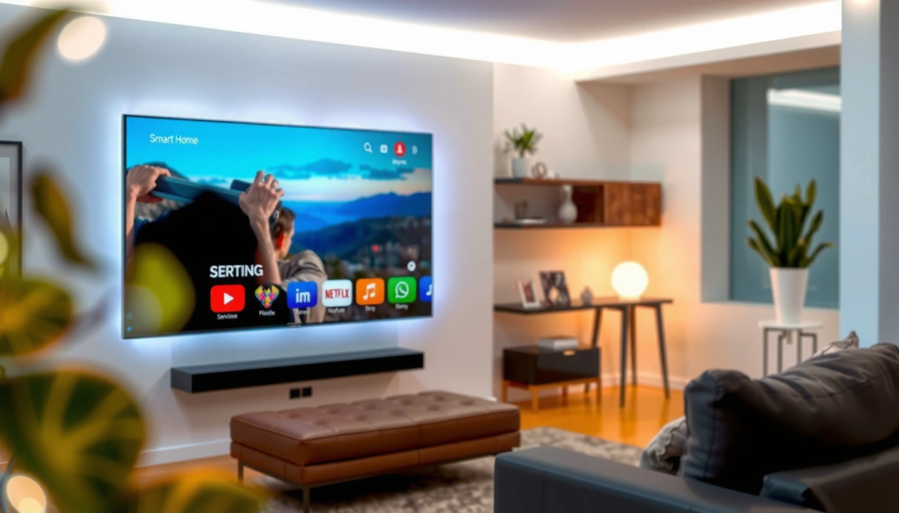 A person contemplating whether to buy a smart TV for their home entertainment setup.