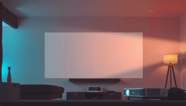 Illustration showing various projectors with app icons, exploring if projectors come with apps.