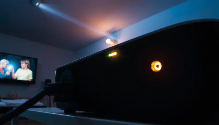 A projector with audio output options displayed, illustrating the guide on projector audio capabilities.