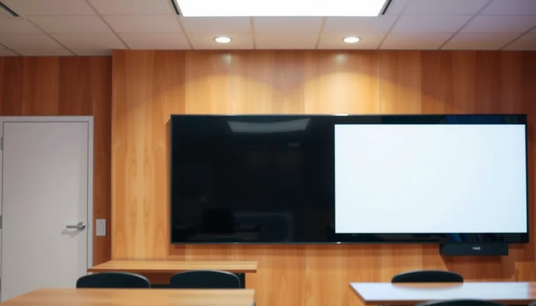 A smart board in a classroom setting, exploring the need for projectors in smart board technology.