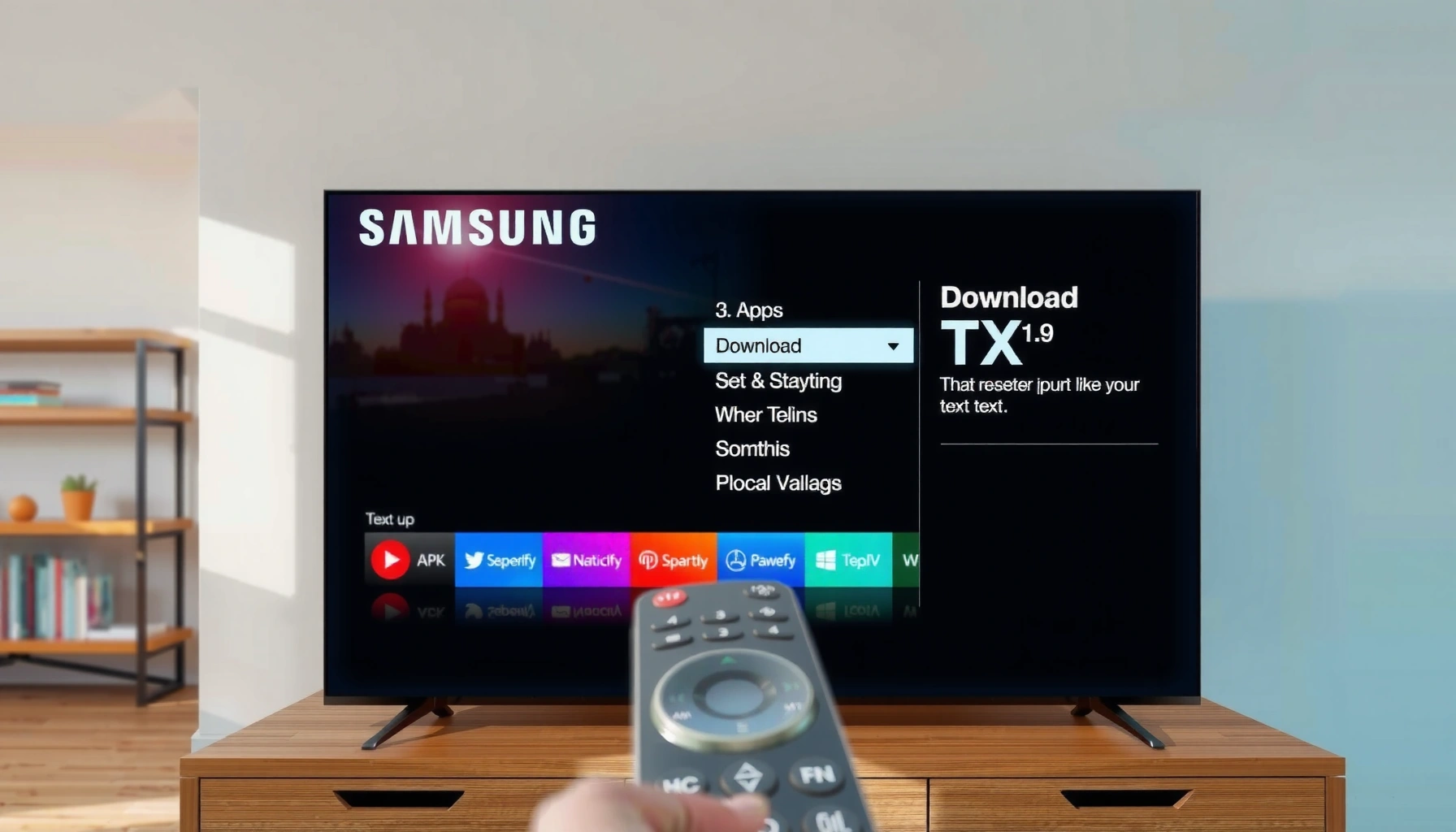 Step-by-step guide on how to download apps to a Samsung Smart TV.