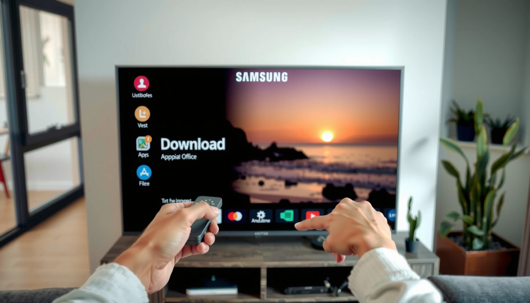 Step-by-step guide on how to download apps on a Samsung Smart TV.