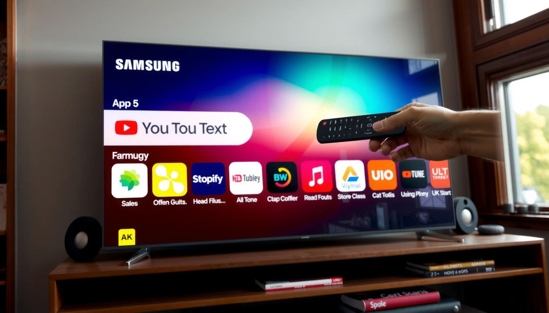 Step-by-step guide on downloading apps on a Samsung Smart TV.