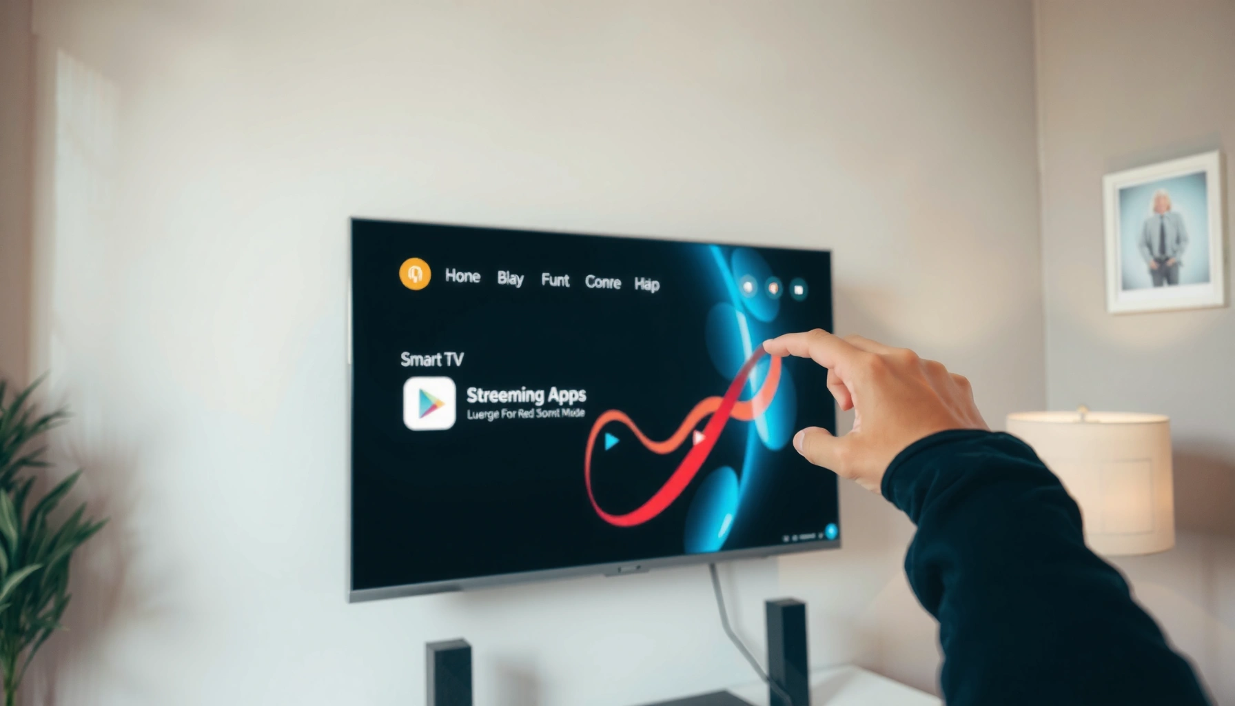 A user downloading an app on a Smart TV, showcasing the process of app installation.