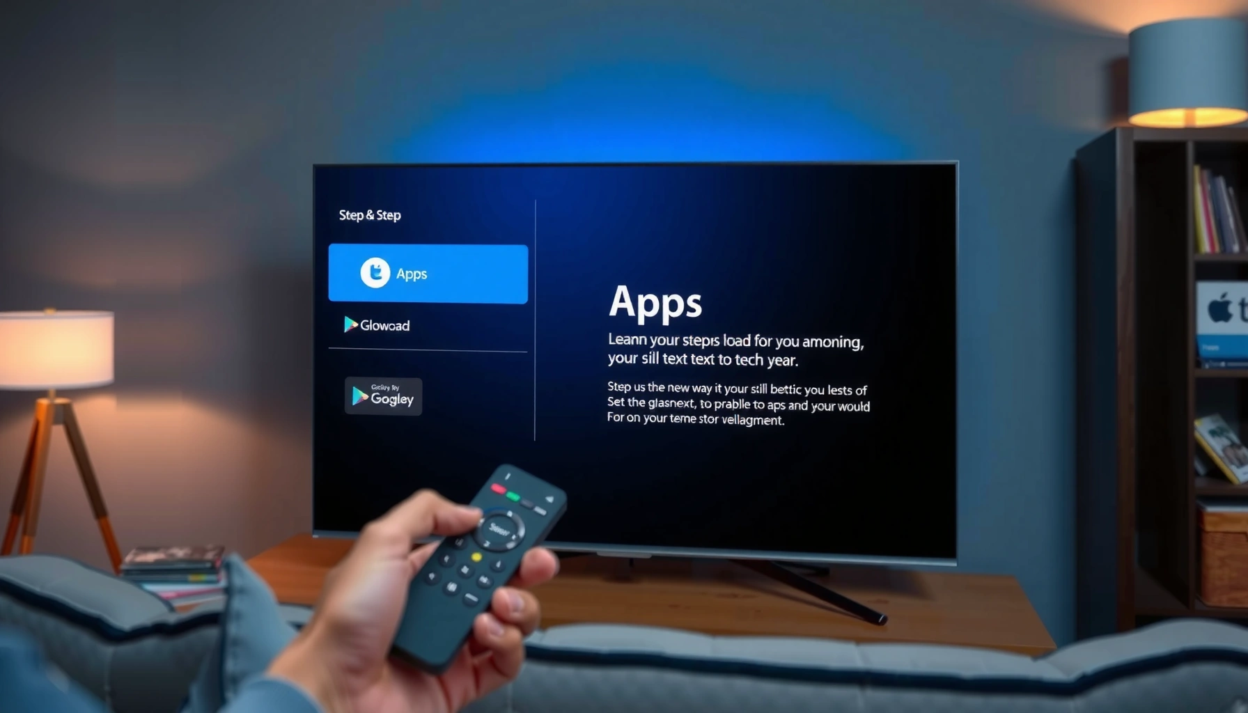 Step-by-step guide on how to download apps on a Smart TV.
