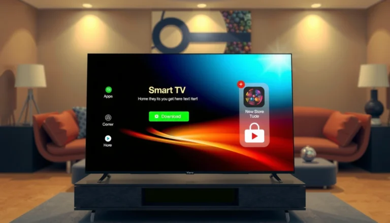 A user navigating app store on a smart TV to download applications.