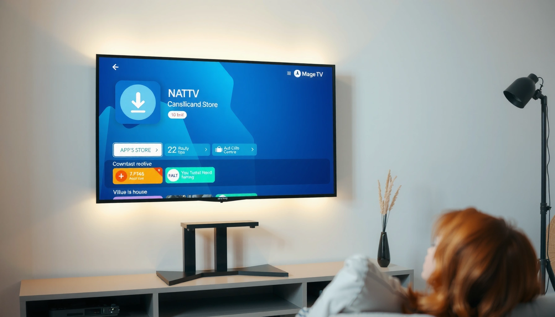 User exploring steps to download apps on a Smart TV for enhanced entertainment options.