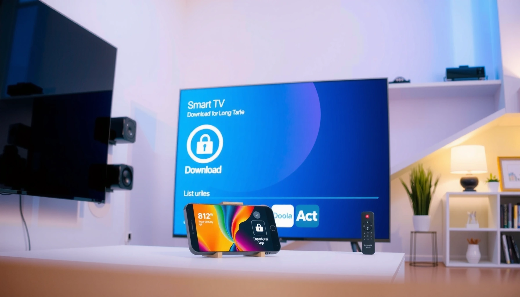 A smart TV displaying various app options available for download.