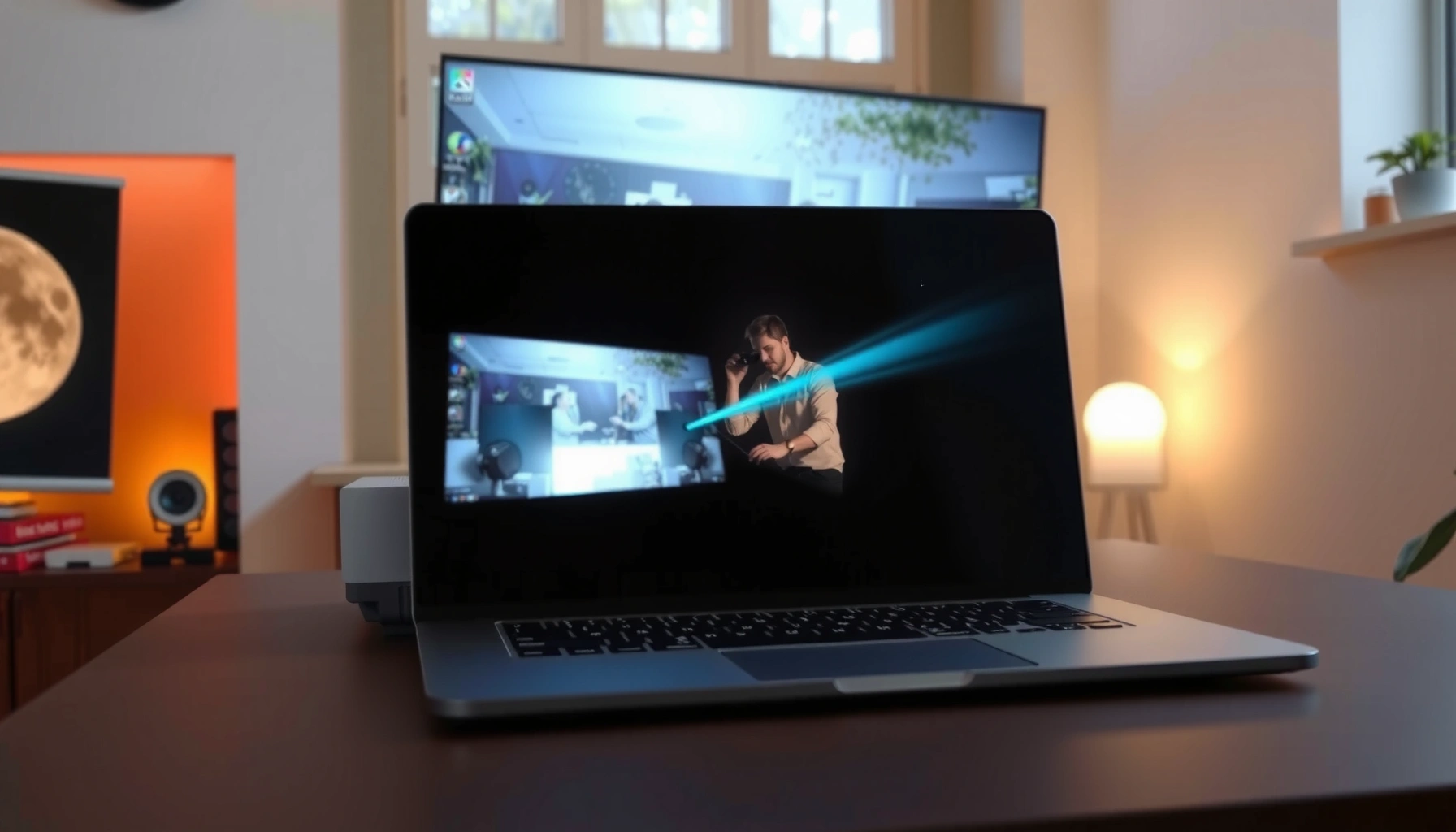 Steps to duplicate a screen to a projector for presentations and meetings.