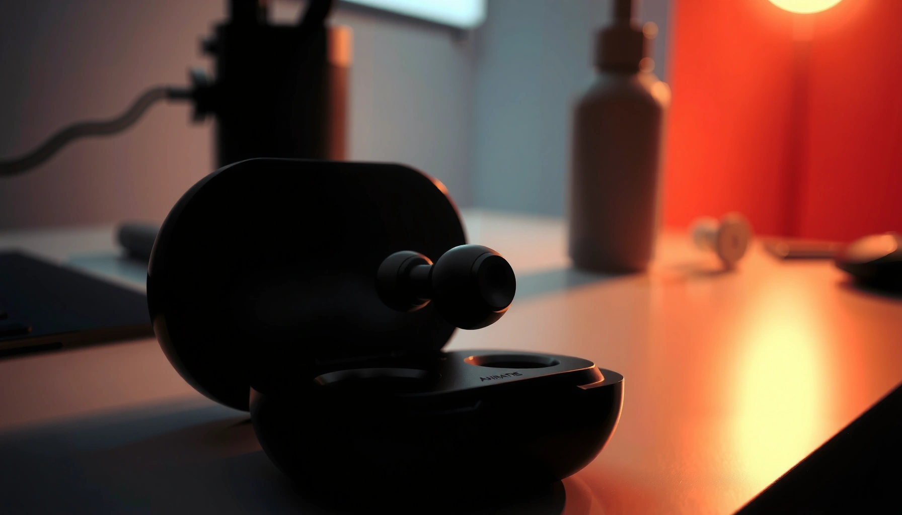 Image showing a person examining a malfunctioning earbud with one side not working.