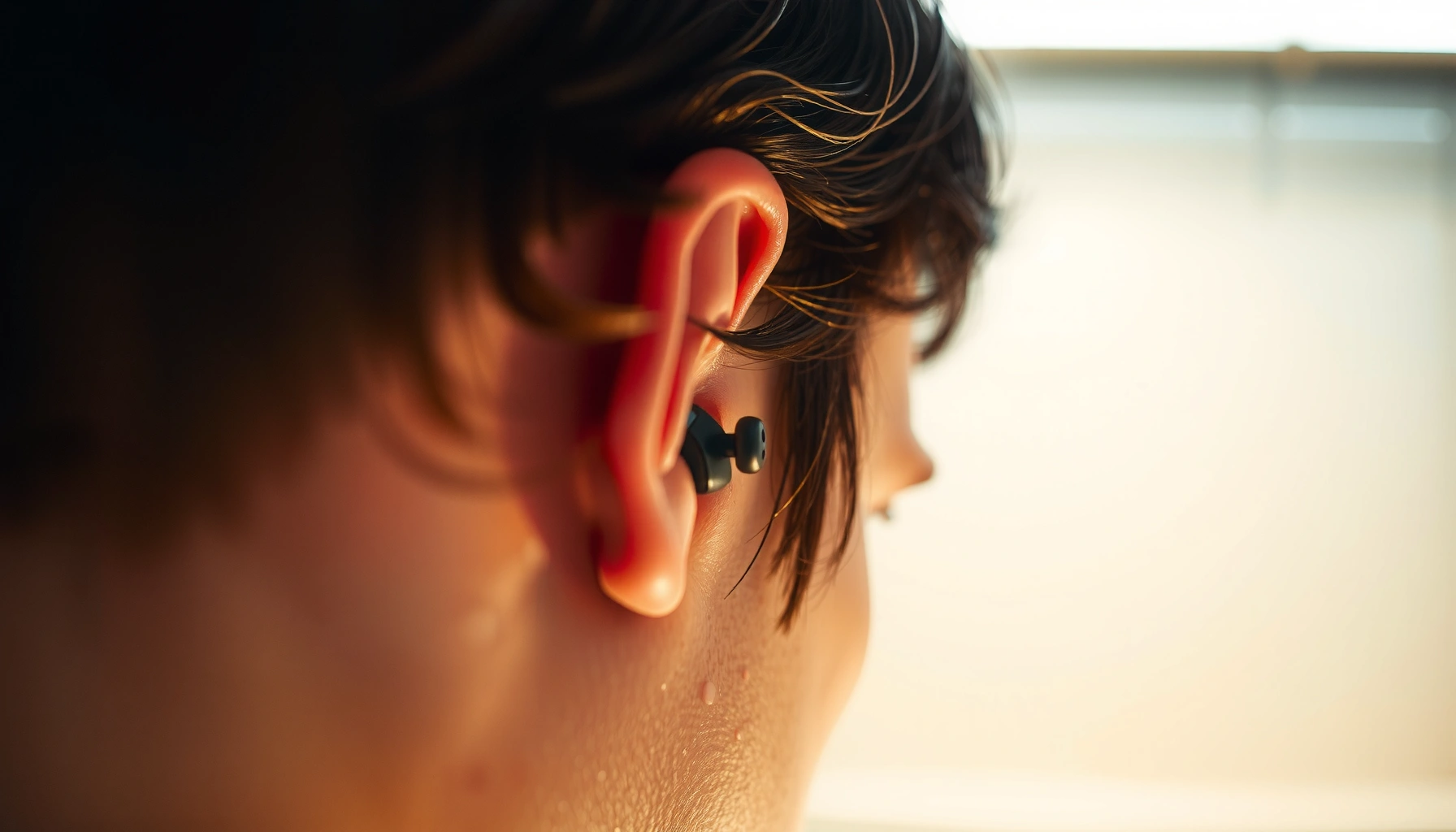 Image illustrating the potential link between wearing earbuds and ear infections.