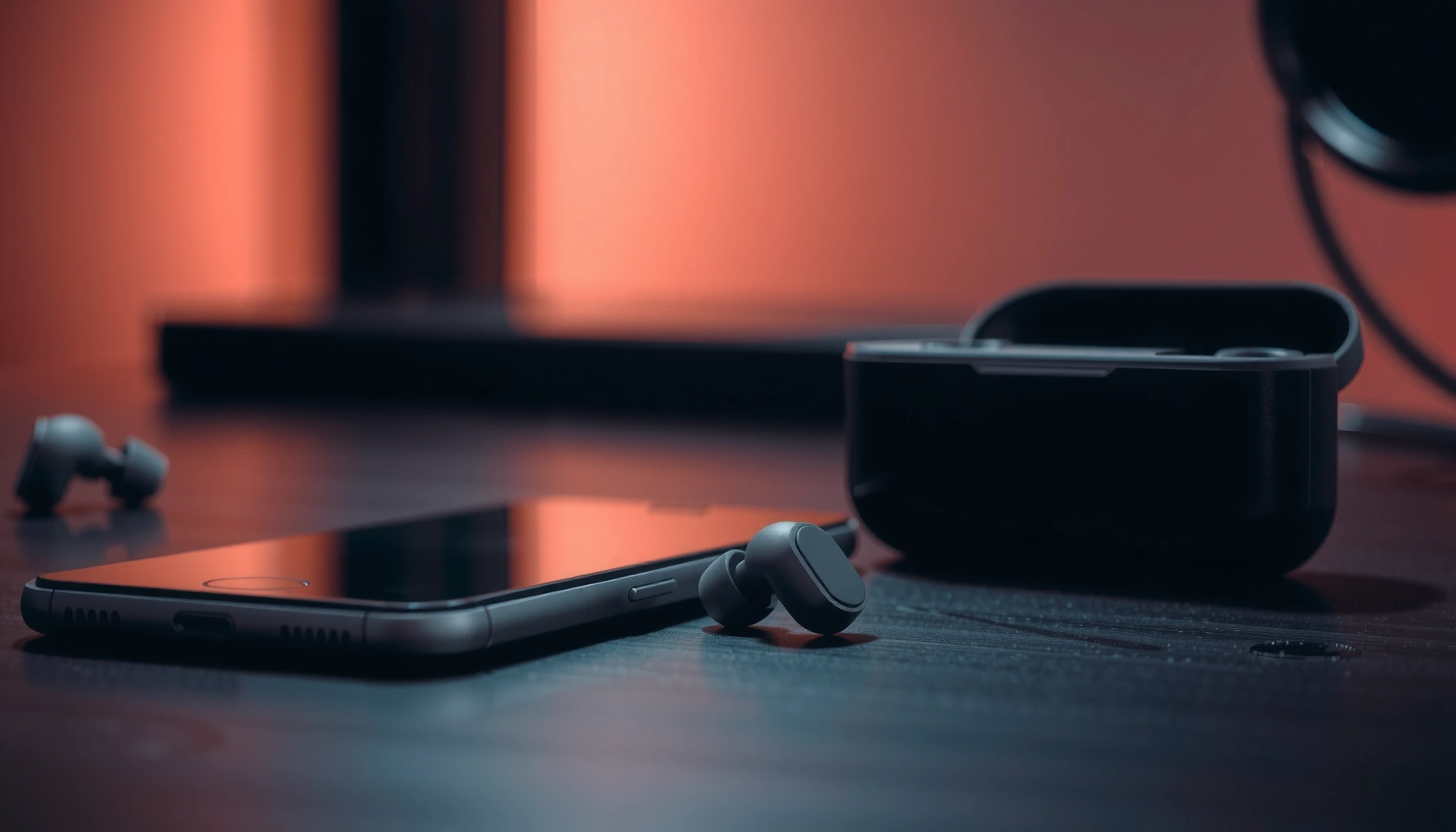 A pair of wireless earbuds next to a hearing aid, exploring their potential use as hearing aids.