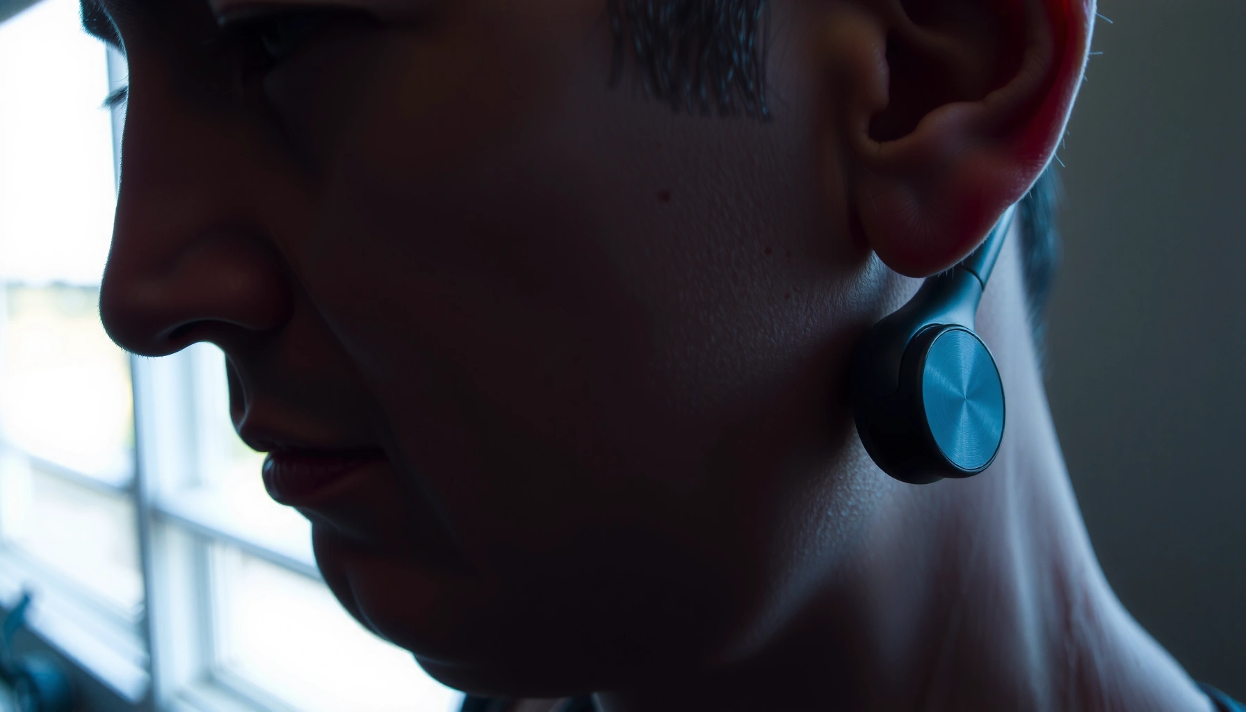 Illustration showing risks of earbuds damaging ears and safe listening tips.