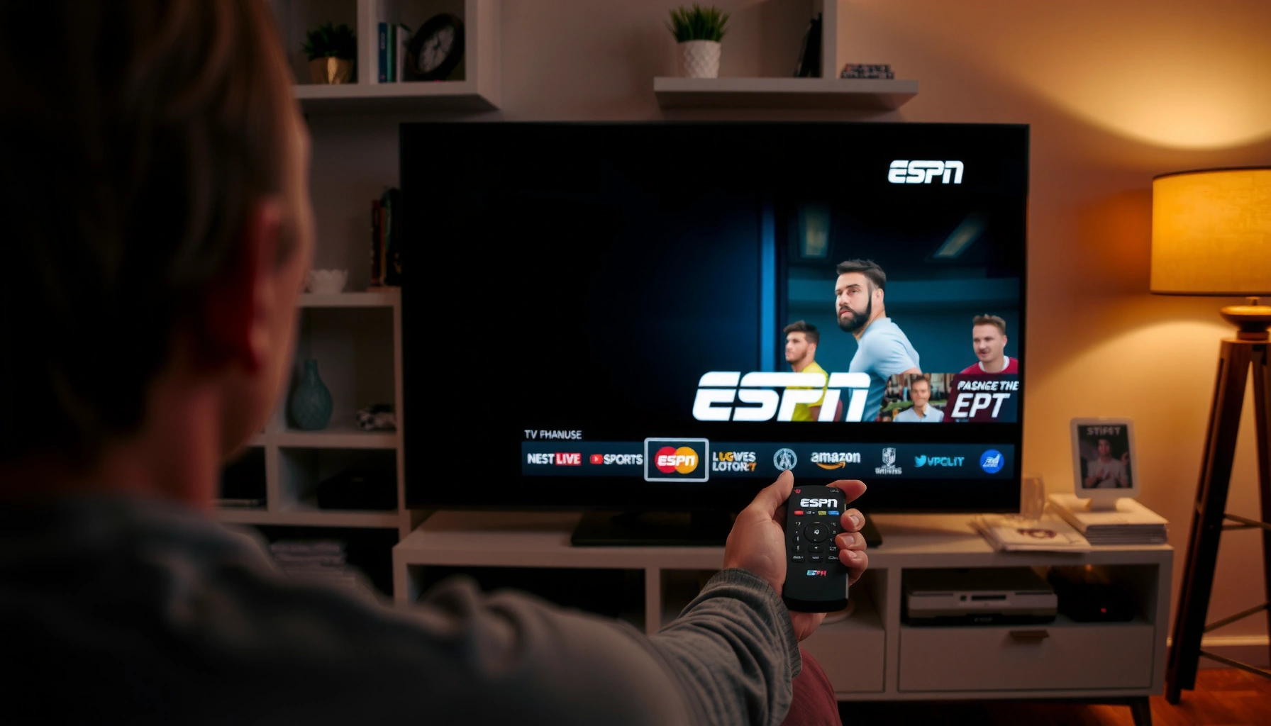 Smart TV displaying the ESPN channel information for viewers.