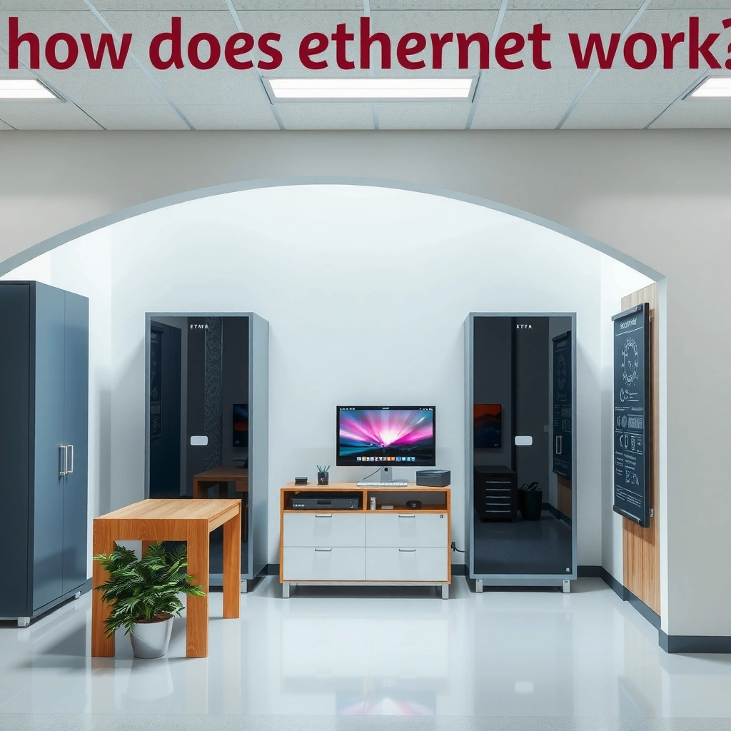 An infographic illustrating Ethernet basics and how it connects devices in a network.