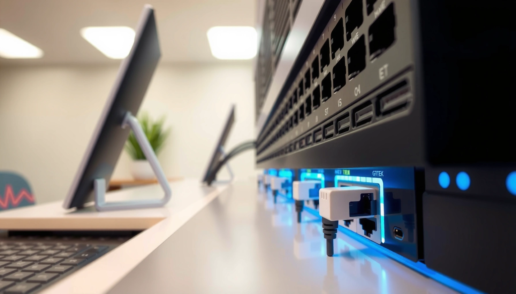 Diagram illustrating the key functions of an Ethernet switch in networking.