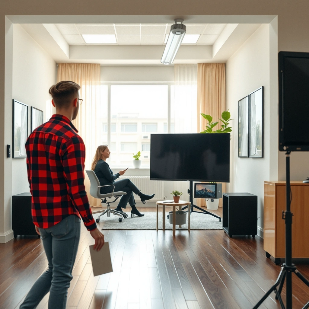 A user checking their Smart TV for the Netflix app icon on the screen.