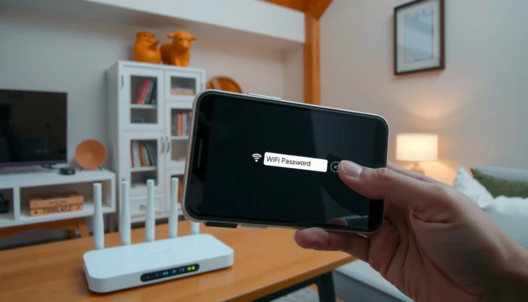 Person checking WiFi password on smartphone, demonstrating quick methods to find it.